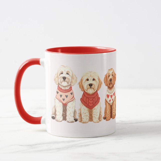 Caneca Cachorros de Goldendoodle namorados (Esquerda)