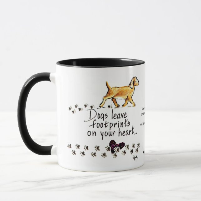 Caneca Cachorros Deixam Pawprint no nosso Coração. (Esquerda)