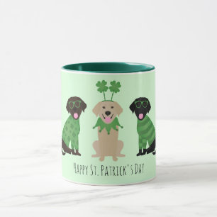 Caneca Cachorros do Dia de São Patrício Feliz