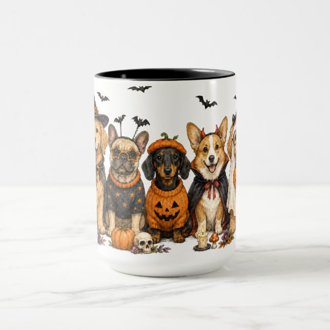 Caneca Cachorros fofos de Halloween (Centro)