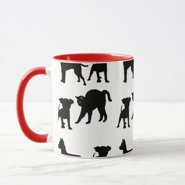 Caneca Cachorros Negros Vermelhos E Pecadores De Gatos (Esquerda)