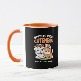Caneca Cachorros Reproduzíveis com Corvos Flores - Tema d