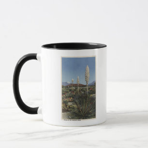 Caneca Cactos de CaliforniaYucca na flor no deserto