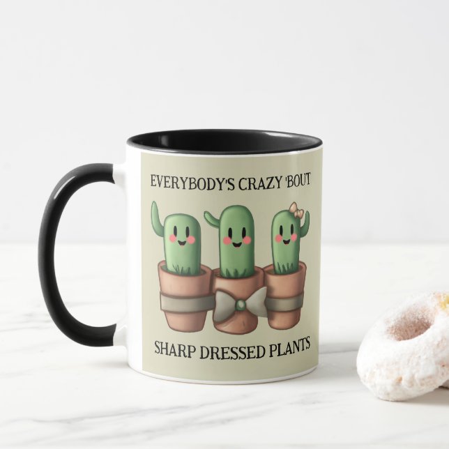 Caneca Cactos Engraçados Todos estão loucos sobre Sharp.. (Com Donut)