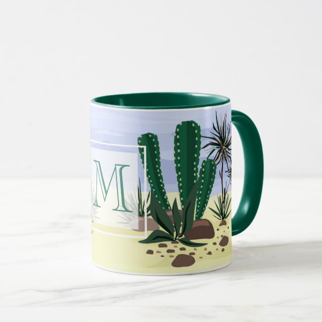 Caneca Cactos, suculentos. (Frente Esquerda)