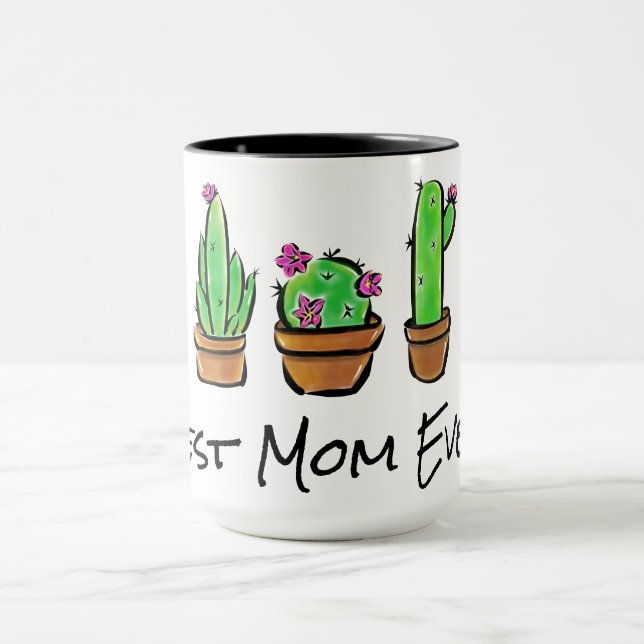 Caneca Cactus cactos bonitos suculenta melhor mãe de semp (Centro)