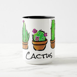 Caneca Cactus cactos cactos cactos cúbicos suculenta flor