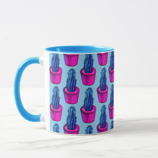Caneca Cactus Lover - Padrão Vegetal Estranho Potente (Esquerda)