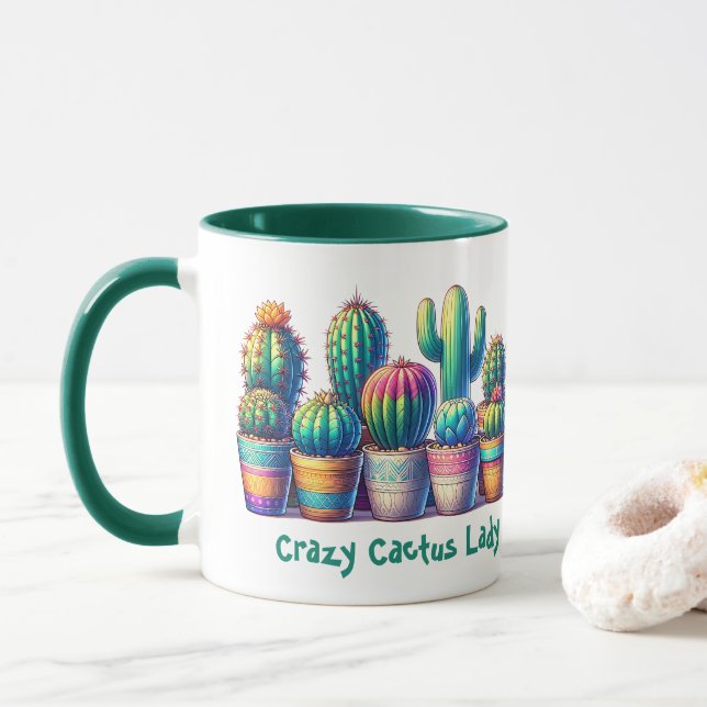 Caneca Cactus Madame, Nome Mug (Com Donut)