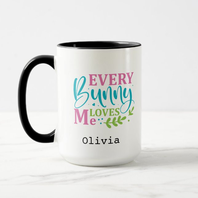 Caneca Cada Coelhinho Me Ama Páscoa Engraçada (Esquerda)