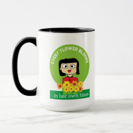 Caneca cada floração florescente em seu próprio tempo
