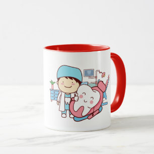 Caneca Cadeira de Dentista Ilustrada