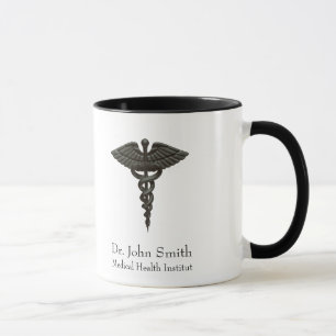 Caneca Cadubo Médico Simples Profissional Branco Preto