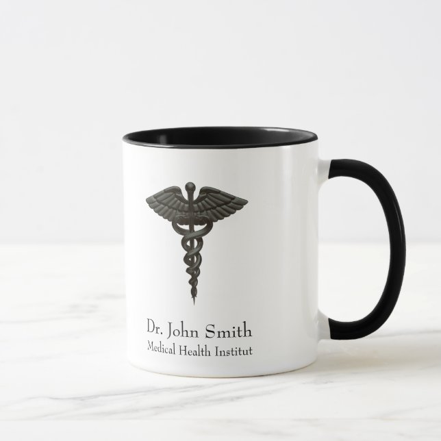 Caneca Cadubo Médico Simples Profissional Branco Preto (Direita)