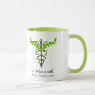 Caneca Caduco Médico Holístico Alternativo Folha Verde