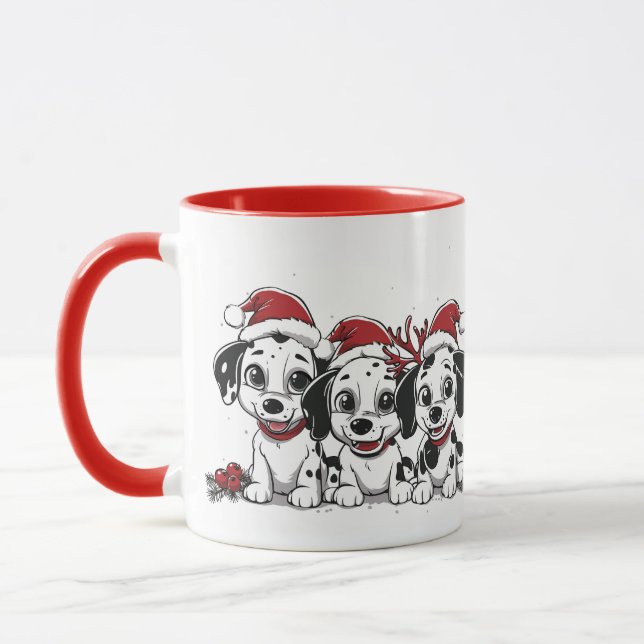Caneca Cães Dalmacianos de Natal (Esquerda)