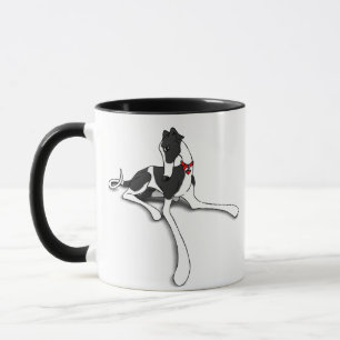 Caneca Cães de cão de galinha preto e branco