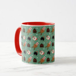 Caneca Cães de Goldendoodle de Natal