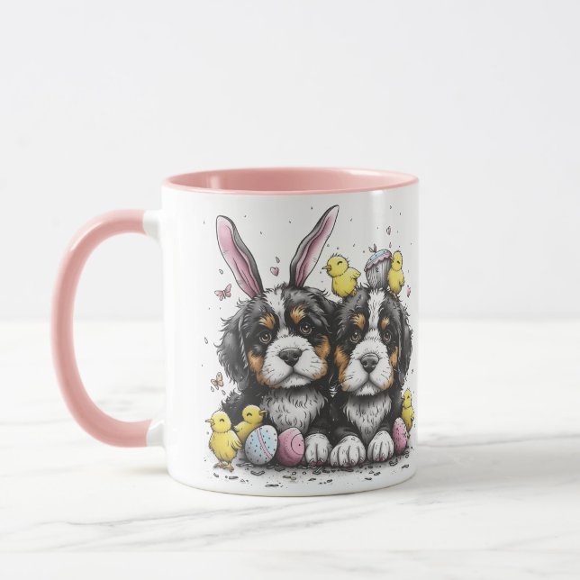 Caneca Cães de Montanha Bernese páscoas (Esquerda)