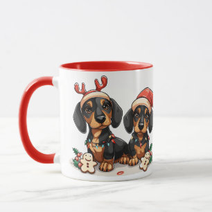 Caneca Cães de Natal Dachshund