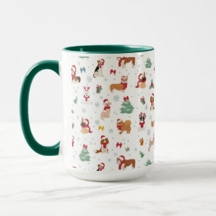 Caneca Cães de Natal nos Acessórios de Férias