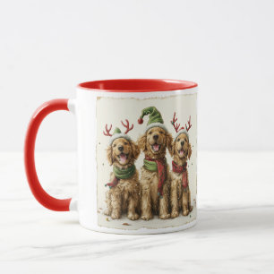 Caneca Cães de varejo de Ouro de Natal