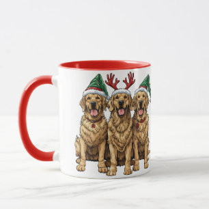 Caneca Cães de varejo de Ouro de Natal