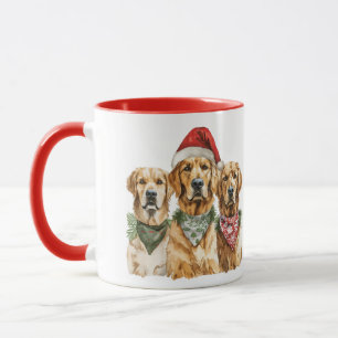 Caneca Cães de varejo de Ouro de Natal