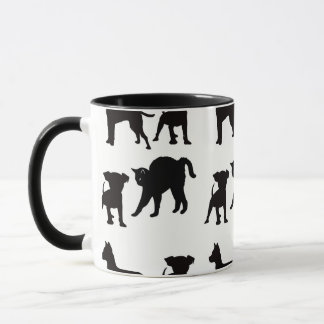 Caneca Cães E Gatos Pet Alojantes Negros