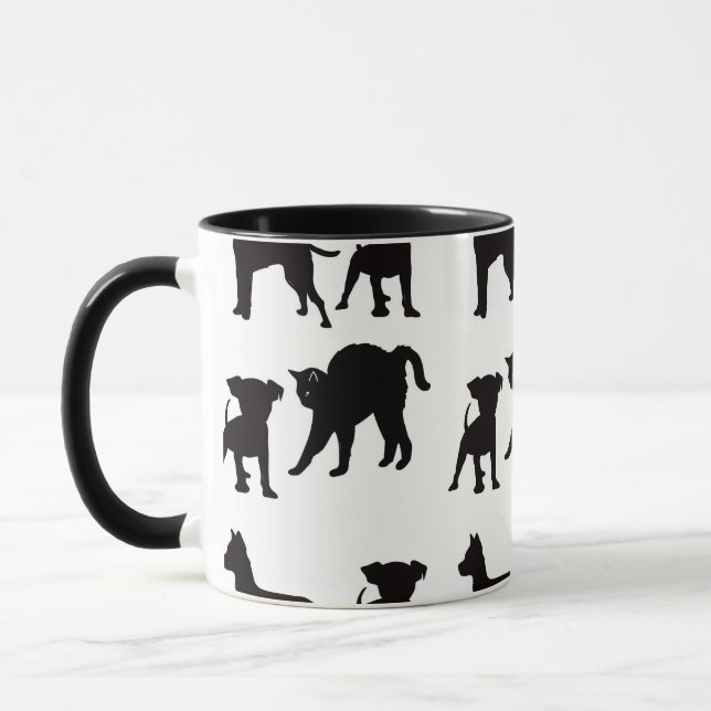 Caneca Cães E Gatos Pet Alojantes Negros (Esquerda)