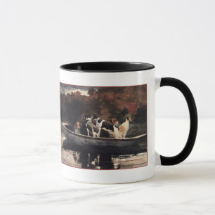 Caneca Cães em um barco por Winslow Homer