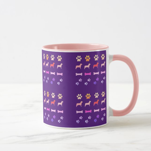 Caneca Cães, Estampas de Pata e Ossos do Cachorro (Direita)