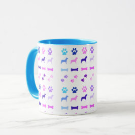 Caneca Cães, Estampas de Pata e Ossos do Cachorro