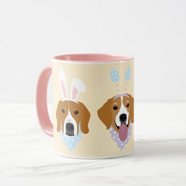 Caneca Cães felzs pascoa (Frente Esquerda)