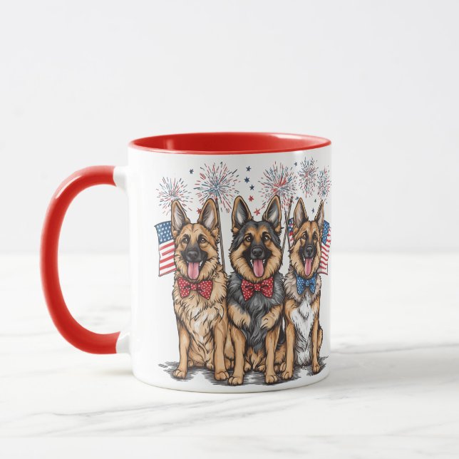 Caneca Cães German shepherd Do Dia 4 De Julho (Esquerda)
