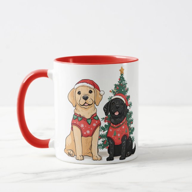 Caneca Cães Labrador Retriever de Natal (Esquerda)