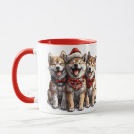 Caneca Cães Papais noeis de Shiba Inu de Natal