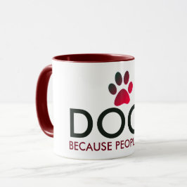 Caneca Cães porque as pessoas sugam o impressão vermelho