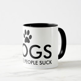 Caneca Cães Porque O Pessoas Suck Paw Print