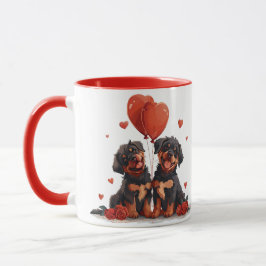 Caneca Cães Rottweiler do dia de os namorados