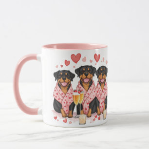 Caneca Cães Rottweiler no Dia dos Namorados