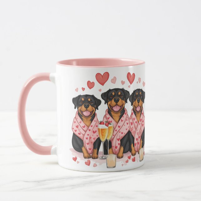 Caneca Cães Rottweiler no Dia dos Namorados (Esquerda)
