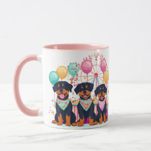 Caneca Cães Rottweiler Num Carnaval