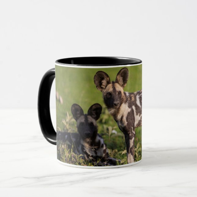 Caneca Cães selvagens africanos na Tanzânia (Frente Esquerda)