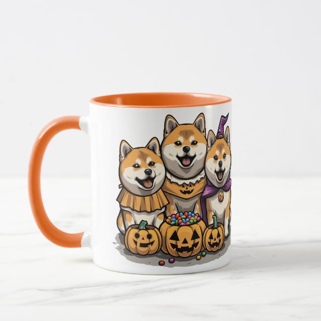 Caneca Cães Shiba Inu Halloween (Esquerda)