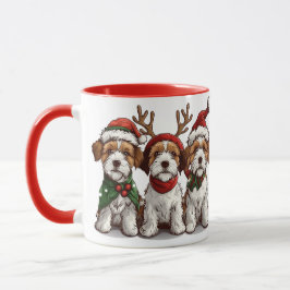 Caneca Cães Terrier Fox Terrier do Welsh Wire de Natal