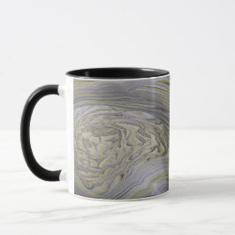 Caneca Café Abstrato de Mármore Branco Veia Ouro Líquido