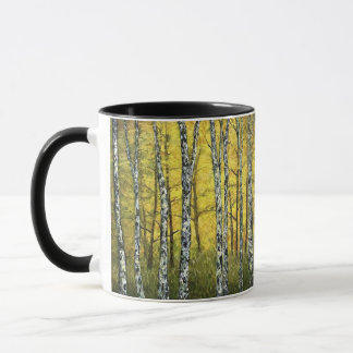 Caneca Café - Árvores de Birch na Floresta Acadia