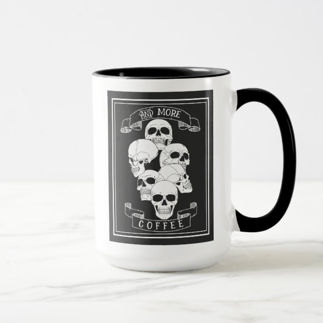 Caneca Café Café e Mais Café Caveiras com Texto (Direita)