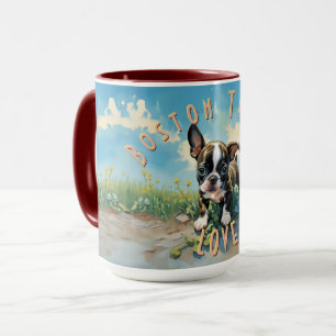 Caneca Café Cheio de Boston Terrier Love